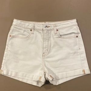 white denim high rise shorts NWOT